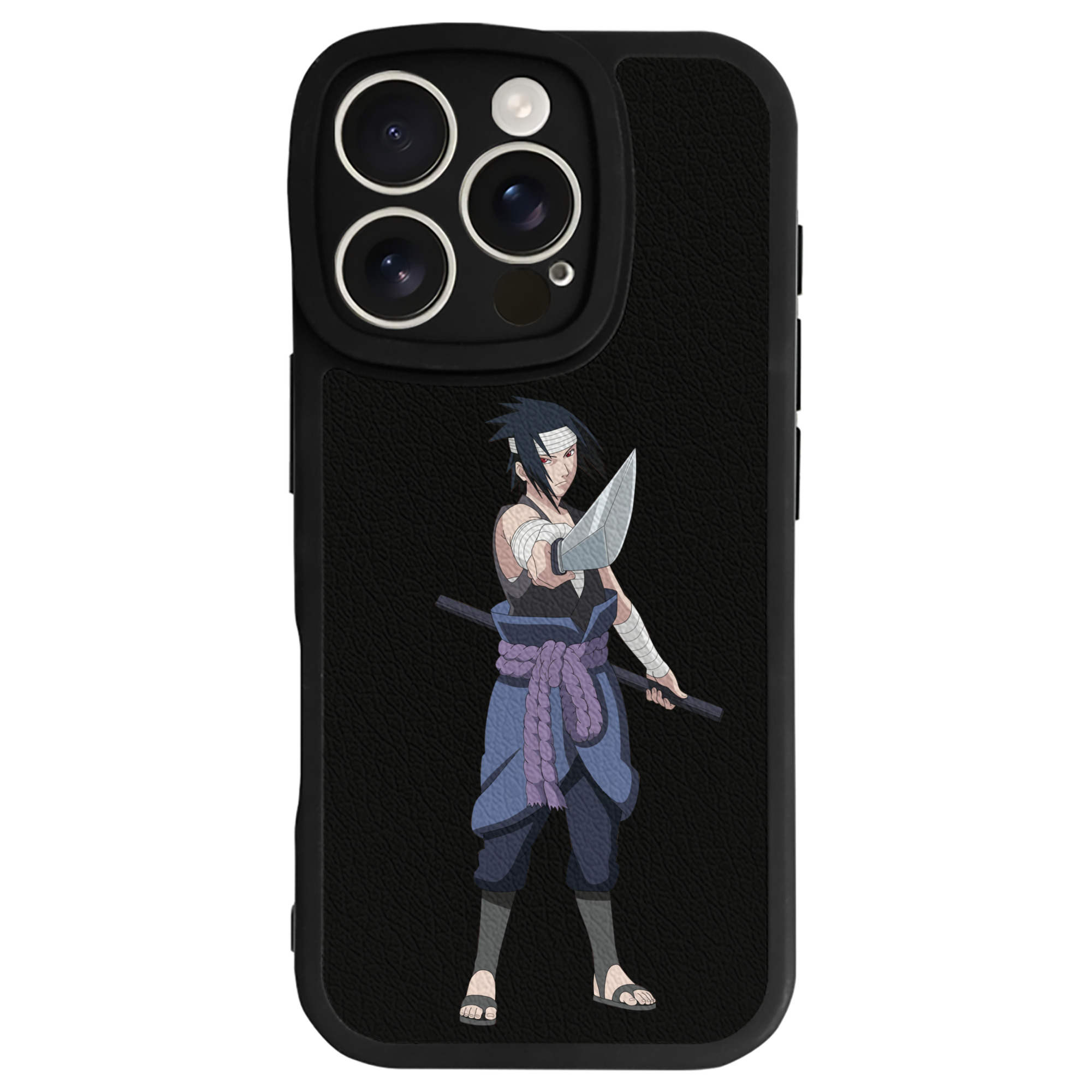 （画像用） NARUTO -ナルト- うちは サスケ Uchiha Sasuke 【iPhone 16シリーズ対応】シリコンスマホケース（レザー調） 材質：シリコン